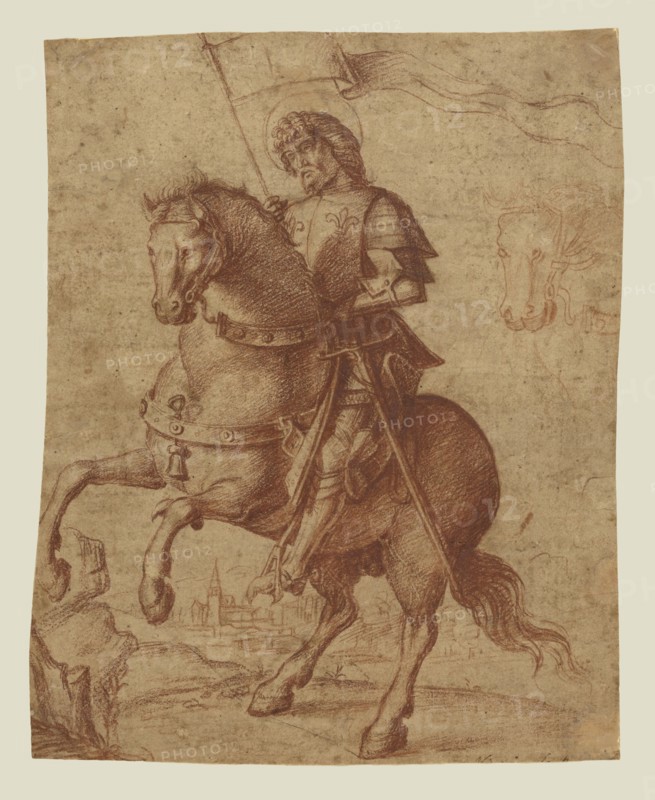 A Saint on Horseback; Circle of Giovanni Battista Cima da Conegliano, Italian, Venetian, about 1459,1460 ? - 1517,1518, Italy