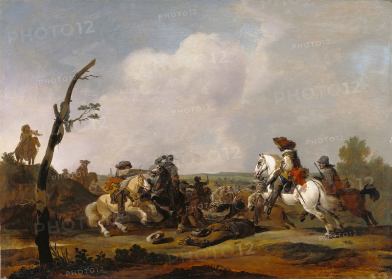 Battle Scene; Attributed to Johannes Lingelbach, Dutch, 1622 - 1674, about 1651 - 1652; Oil on panel; 59.7 x 83.8 cm
