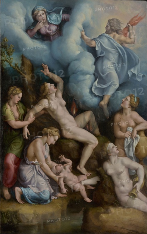 The Birth of Bacchus; Giulio Romano, Giulio Pippi, and Workshop, Italian, before 1499 - 1546, about 1530s; Oil on panel