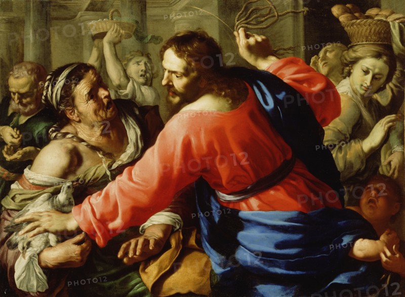 Christ Cleansing the Temple; Bernardino Mei, Italian, Sienese, about 1605 - 1676, about 1655; Oil on canvas; 104.1 × 141 cm