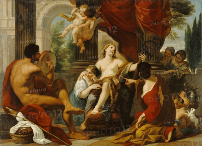 Hercules and Omphale; Luigi Garzi, Italian, Roman, 1638 - 1721, about 1700 - 1710; Oil on canvas; 97.8 × 134.6 cm