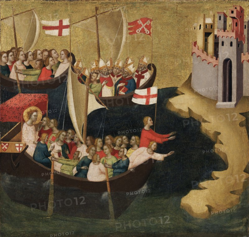 Arrival of Saint Ursula at Cologne; Bernardo Daddi, Italian, active about 1312 - 1348, Florence, Tuscany, Italy; about 1333