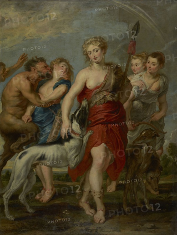 Diana and Her Nymphs on the Hunt; Workshop of Peter Paul Rubens, Flemish, 1577 - 1640, 1627 - 1628; Oil on canvas