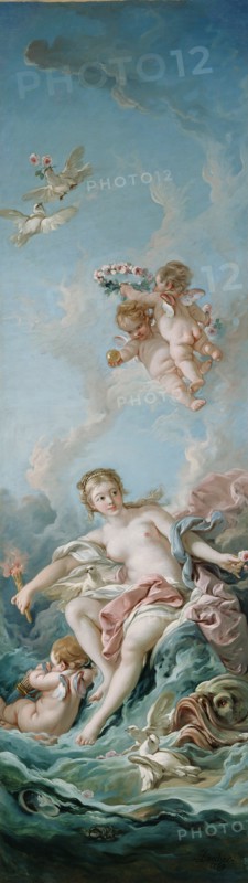 Venus on the Waves; François Boucher, French, 1703 - 1770, 1769; Oil on canvas; 265.7 x 76.5 cm, 104 5,8 x 30 1,8 in