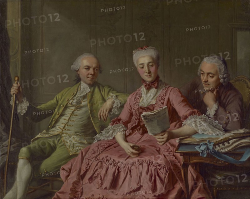 Presumed Portrait of the Duc de Choiseul and Two Companions; Jacques Wilbaut, French, 1729 - about 1816, about 1775