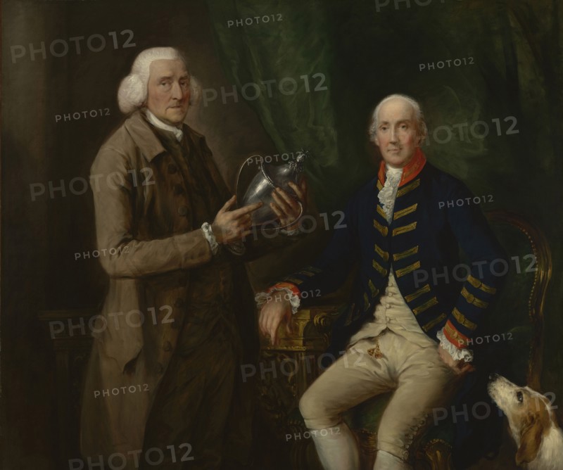 Portrait of William Anne Hollis, 4th Earl of Essex, Presenting a Cup to Thomas Clutterbuck of Watford; Thomas Gainsborough