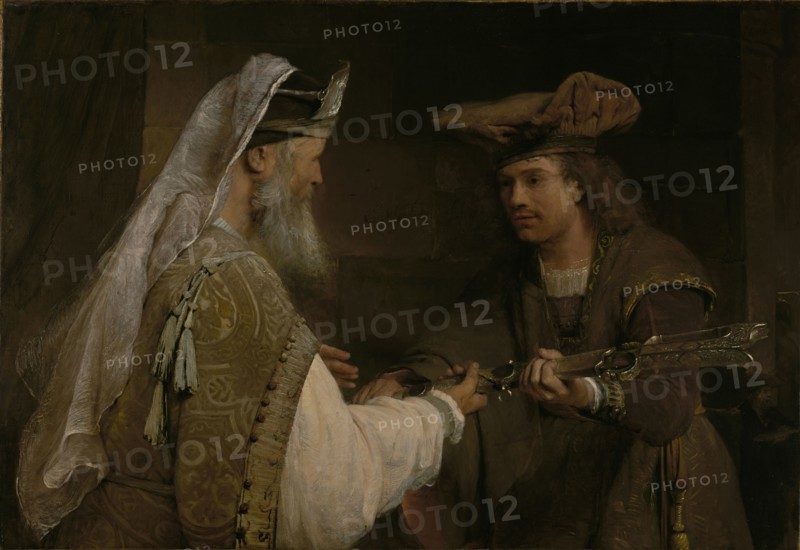 Ahimelech Giving the Sword of Goliath to David; Aert de Gelder, Dutch, 1645 - 1727, about 1680s; Oil on canvas; 91.8 × 132.4 cm