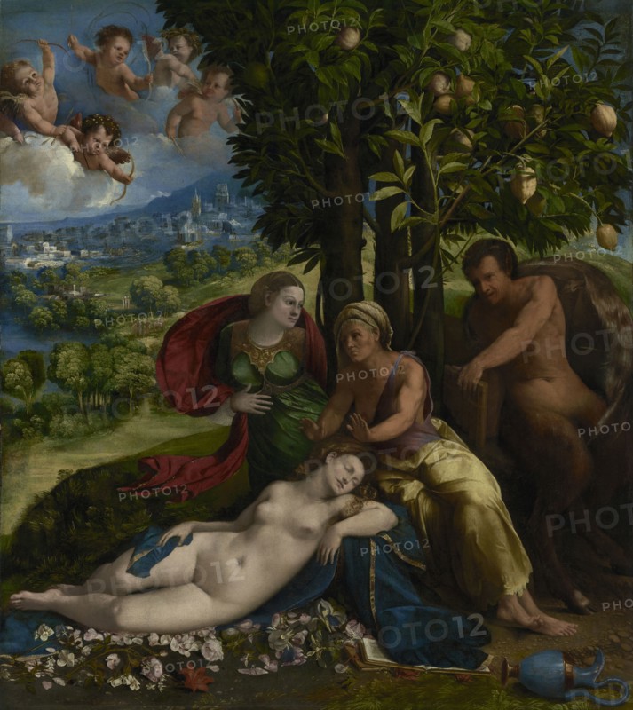 Mythological Scene; Dosso Dossi, Giovanni di Niccolò de Lutero, Italian, Ferrarese, about 1490 - 1542, Italy; about 1524
