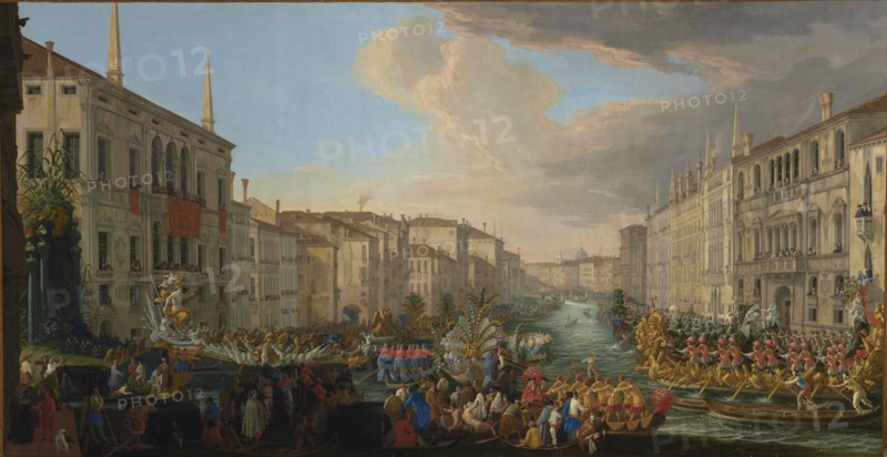 Regatta on the Grand Canal in Honor of Frederick IV, King of Denmark; Luca Carlevarijs, Italian, 1663 - 1730, 1711