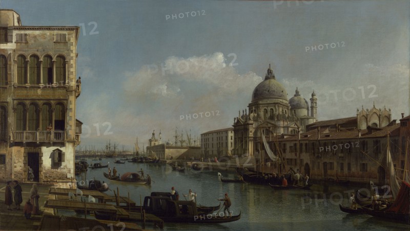 View of the Grand Canal: Santa Maria della Salute and the Dogana from Campo Santa Maria Zobenigo; Bernardo Bellotto Italian