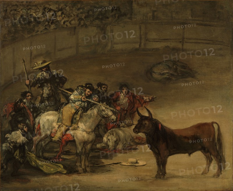 Bullfight, Suerte de Varas; Francisco José de Goya y Lucientes, Francisco de Goya, Spanish, 1746 - 1828, 1824; Oil on canvas