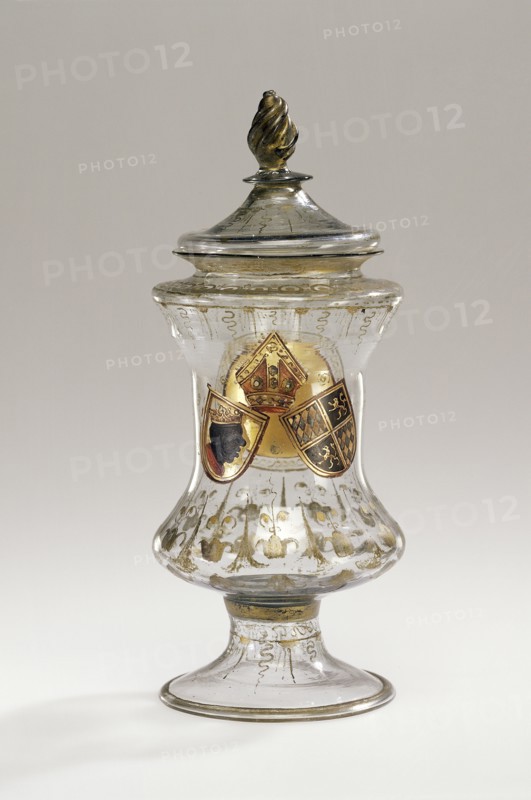 Covered Vessel; Façon de Venise, possibly the Glashütte of Wolfgang Vitl, Austrian, active 1534 - 1540, Hall, Austria