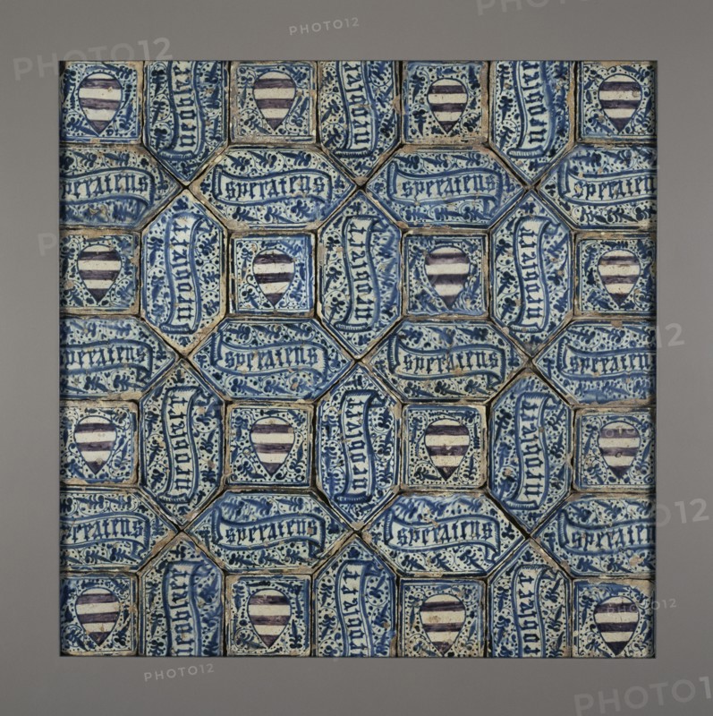 Tile Floor; Manises, probably, Valencia region, Spain; about 1425 - 1450; Tin-glazed earthenware; 121.9 x 182.9 cm