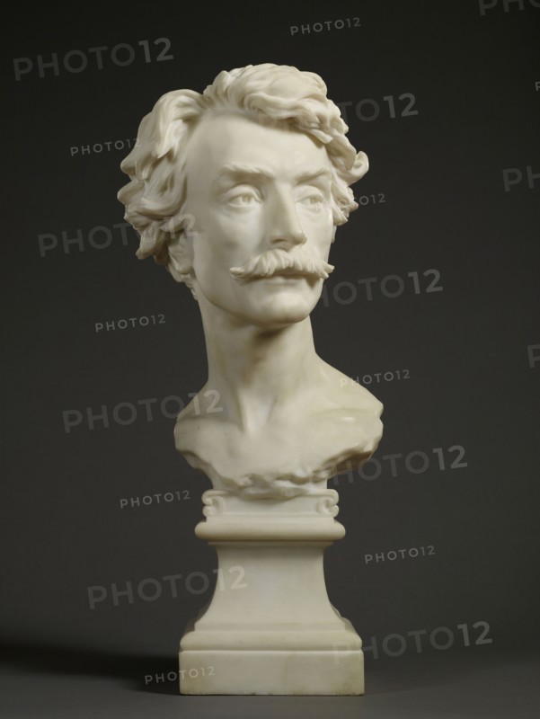 Bust of Jean-Léon Gérôme; Jean-Baptiste Carpeaux, French, 1827 - 1875, France; 1872 - 1873; Marble; 61 x 27.3 x 24.1 cm