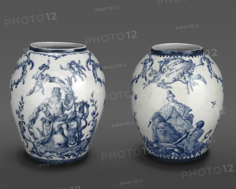 Vase with Neptune and Vase with an Allegory of Venice; Factory of Geminiano Cozzi, Italian, Venetian, active 1764 - 1812