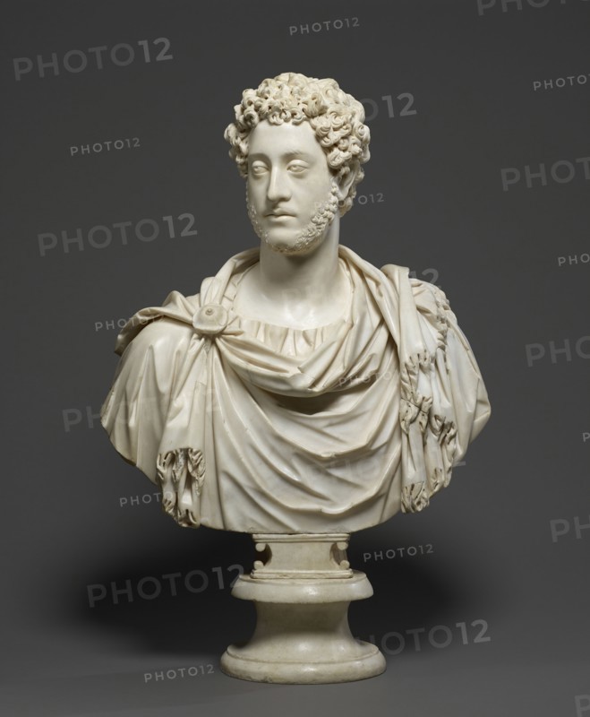Bust of Emperor Commodus; Roman; Rome, Italy, Europe; 180 - 185; Marble; 69.9 × 61 × 22.8 cm, 92.9874 kg, 27 1,2 × 24 × 9 in