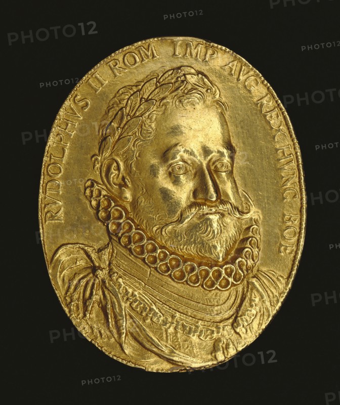 Medal of Emperor Rudolf II; Prague, Bohemia, Czech Republic; about 1600; Gold; 4.6 × 3.3 cm, 1 13,16 × 1 5,16 in