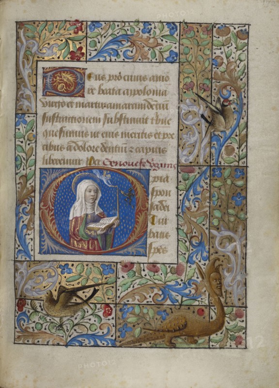 Initial O: Saint Geneviève; Georges Trubert, French, active Provence, France 1469 - 1508, Provence, France; about 1480 - 1490