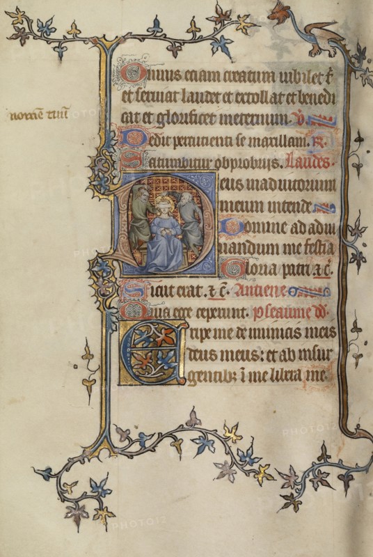 Initial D: The Mocking of Christ; Atelier of the Passion Master; Paris, written, France; illumination about 1270 - 1280