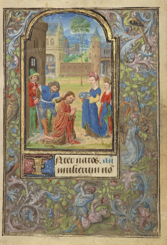 The Beheading of Saint John the Baptist; Lieven van Lathem, Flemish, about 1430 - 1493, Ghent, written, Belgium; 1469; Tempera