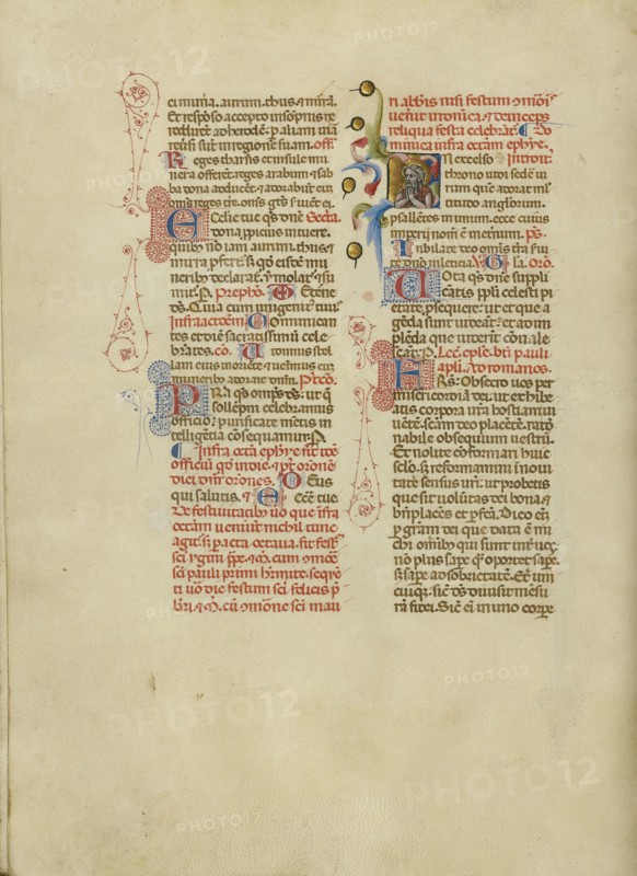 Initial I: Saint John the Baptist; Master of the Brussels Initials, Italian, active about 1389 - 1410, Bologna, Emilia-Romagna