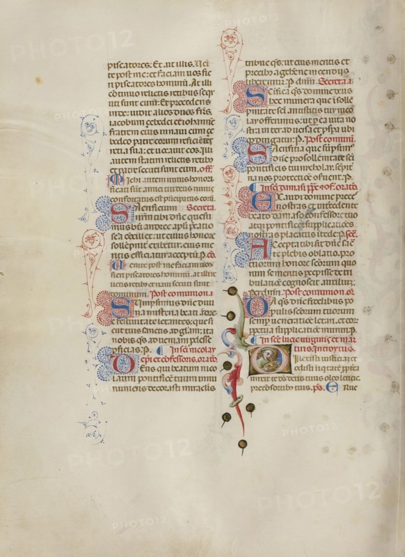 Initial D: Saint Lucy; Master of the Brussels Initials, Italian, active about 1389 - 1410, Bologna, Emilia-Romagna, Italy