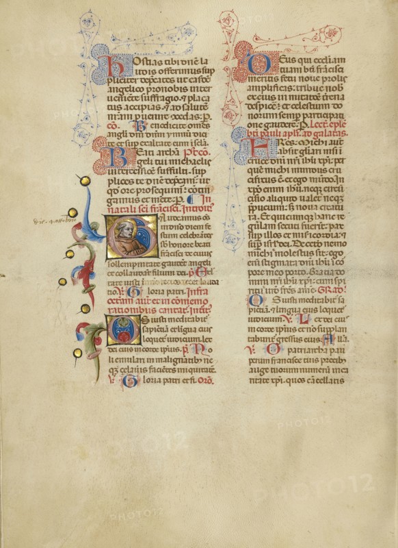 Initial G: Saint Francis; Master of the Brussels Initials, Italian, active about 1389 - 1410, Bologna, Emilia-Romagna, Italy