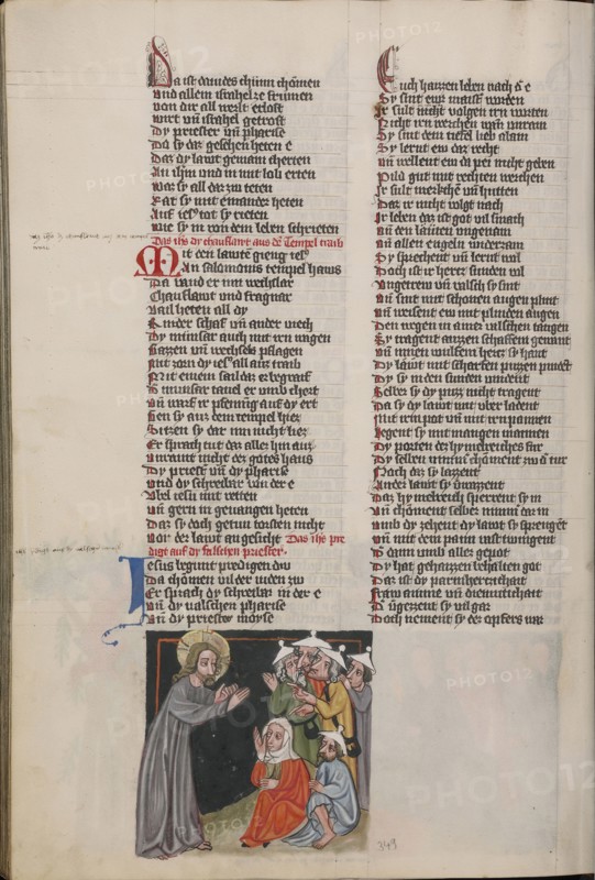Christ's Warning of the False Prophets; Regensburg, Bavaria, Germany; about 1400 - 1410; Tempera colors, gold, silver paint