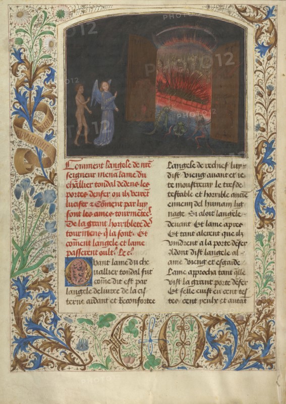 The Gates of Hell and Lucifer; Simon Marmion, Flemish, active 1450 - 1489, Ghent, Belgium; 1475; Tempera colors, gold leaf