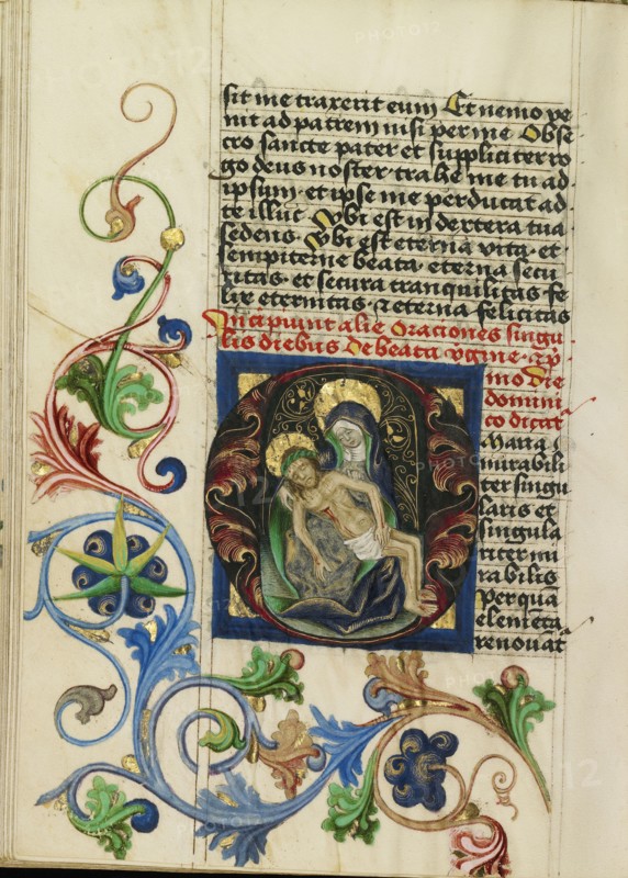 Initial O: The Pietà; Workshop of Valentine Noh, Bohemian, active 1470s, Prague, Bohemia, Czech Republic; about 1470 - 1480