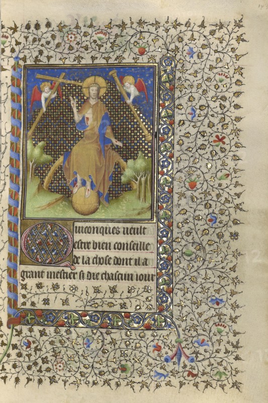 Christ in Majesty; Boucicaut Master and Workshop, French, active about 1390 - 1430, Paris, France; about 1415 - 1420; Tempera