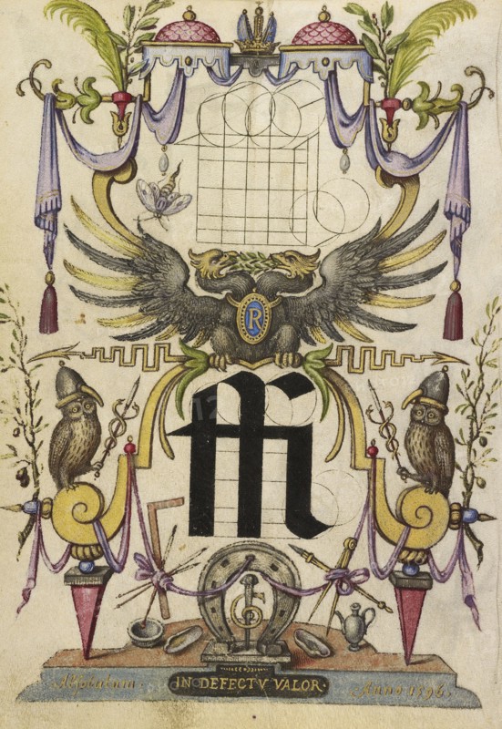 Guide for Constructing the Ligature ffi; Joris Hoefnagel, Flemish , Hungarian, 1542 - 1600, Vienna, Austria; about 1591 - 1596