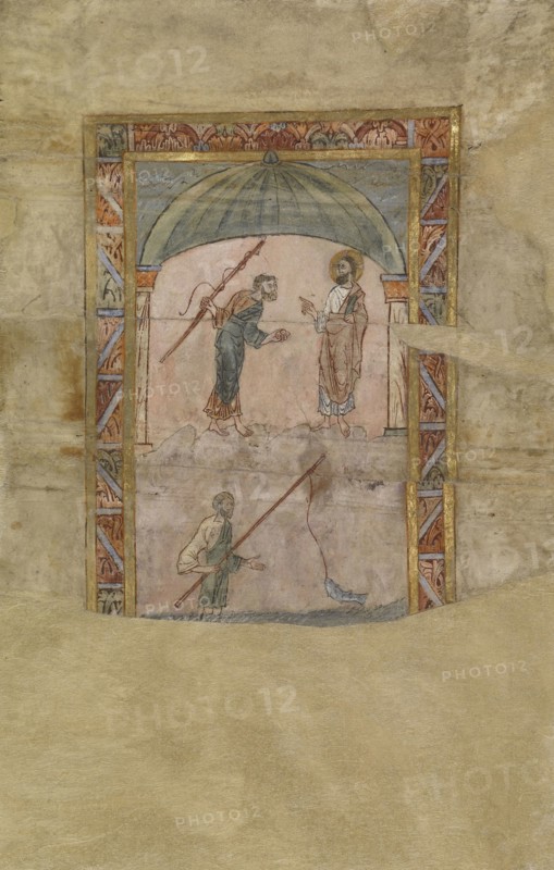 The Miracle of the Stater; Canterbury, ?, England; about 1000; Tempera colors, gold leaf, and ink on parchment; Leaf