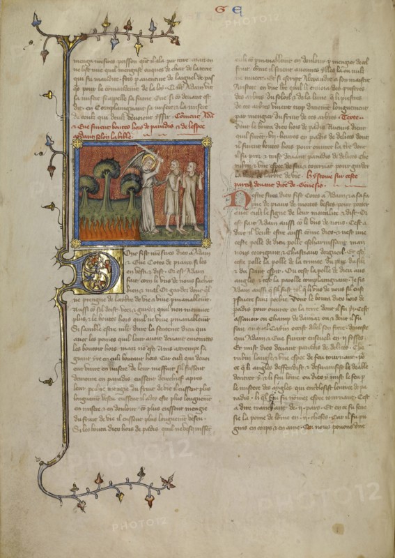 The Expulsion from Paradise; Master of Jean de Mandeville, French, active 1350 - 1370, Paris, France; about 1360 - 1370