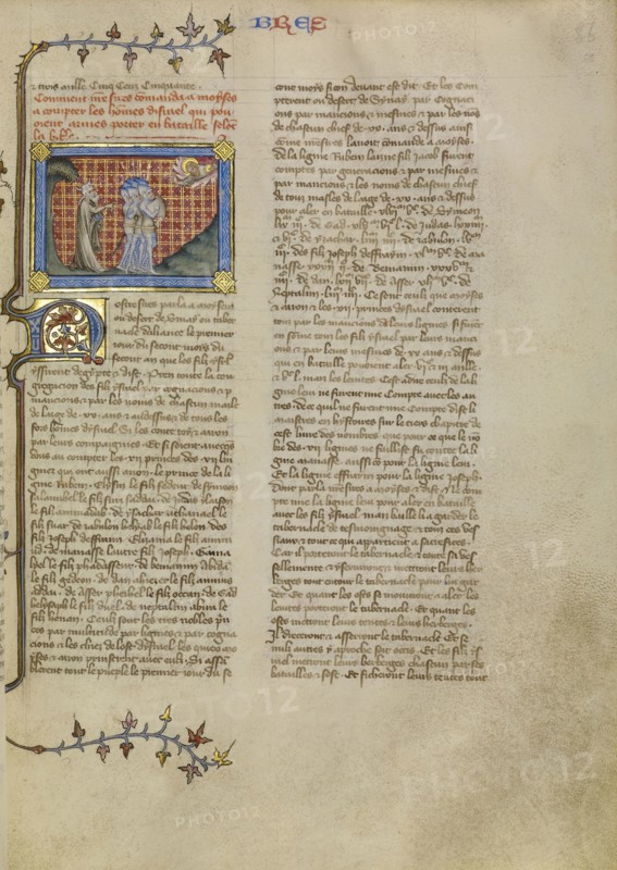 Moses and the Soldiers; Master of Jean de Mandeville, French, active 1350 - 1370, Paris, France; about 1360 - 1370; Tempera