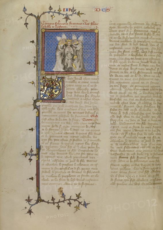 The Coronation of Solomon; Master of Jean de Mandeville, French, active 1350 - 1370, Paris, France; about 1360 - 1370; Tempera