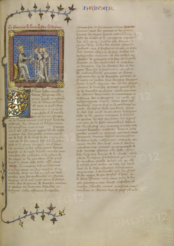 Esther before King Ahasuerus; Master of Jean de Mandeville, French, active 1350 - 1370, Paris, France; about 1360 - 1370