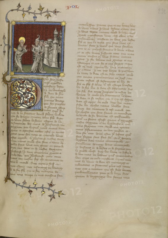 Saint Paul Speaking to the Romans; Master of Jean de Mandeville, French, active 1350 - 1370, Paris, France; about 1360 - 1370