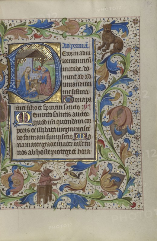 Initial D: The Nativity; Master of the Lee Hours, Flemish, active about 1450 - 1470, Ghent, probably, Belgium; about 1450