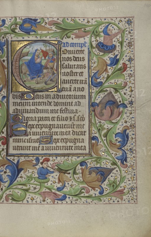 Initial C: The Flight into Egypt; Master of the Lee Hours, Flemish, active about 1450 - 1470, Ghent, probably, Belgium