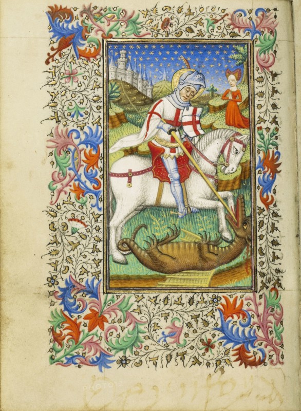Saint George and the Dragon; Master of Sir John Fastolf, French, active before about 1420 - about 1450, or England; about 1430