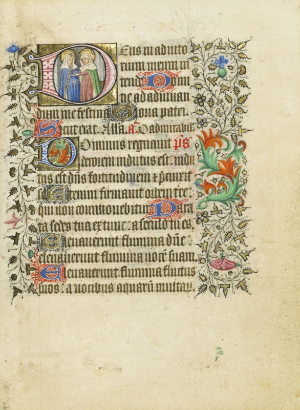 Initial D: The Visitation; Master of Sir John Fastolf, French, active before about 1420 - about 1450, or England; about 1430
