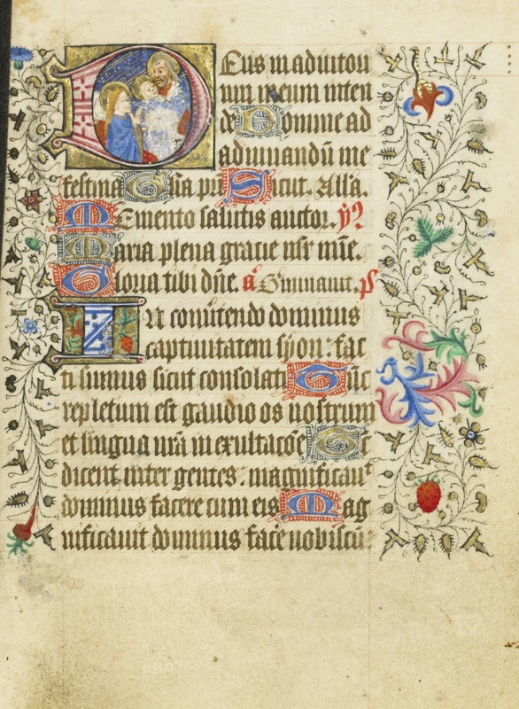 Initial D: The Presentation in the Temple; Master of Sir John Fastolf, French, active before about 1420 - about 1450, France