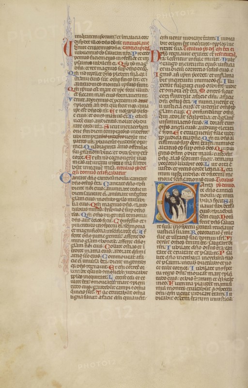 Initial C: Dominicans Singing the Psalms; Bologna, Emilia-Romagna, Italy; about 1280 - 1290; Tempera colors, gold leaf, and ink