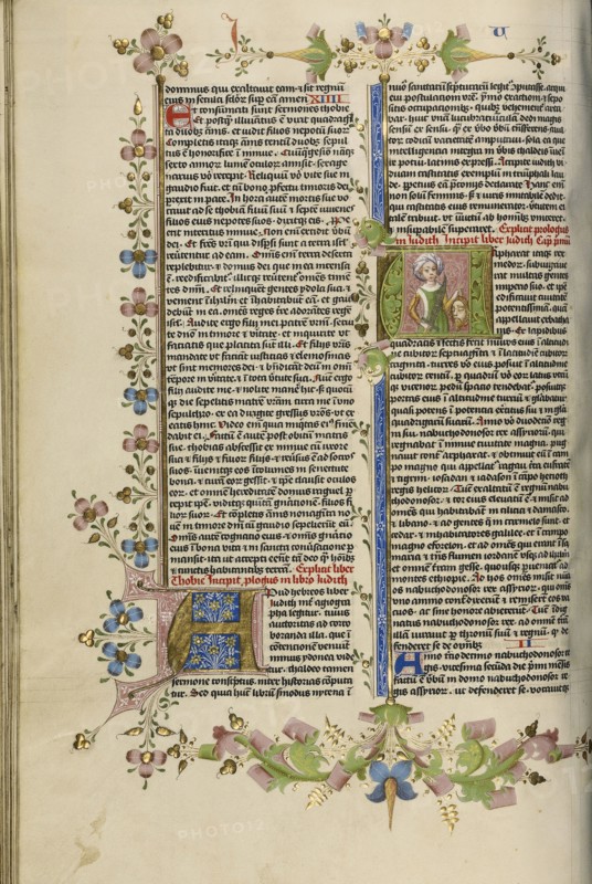 Initial A: Judith with the Head of Holofernes; Circle of Stefan Lochner, German, died 1451, Cologne, Germany; about 1450; Gold