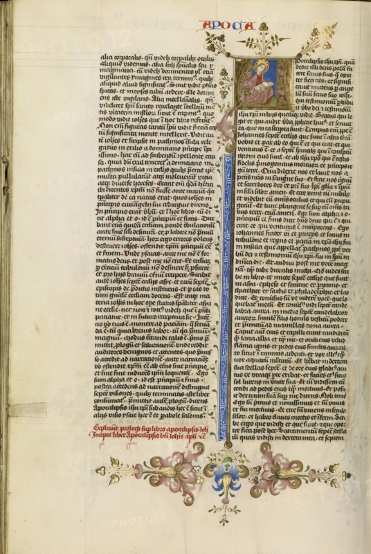 Initial A: Saint John the Evangelist; Circle of Stefan Lochner, German, died 1451, Cologne, Germany; about 1450; Gold leaf