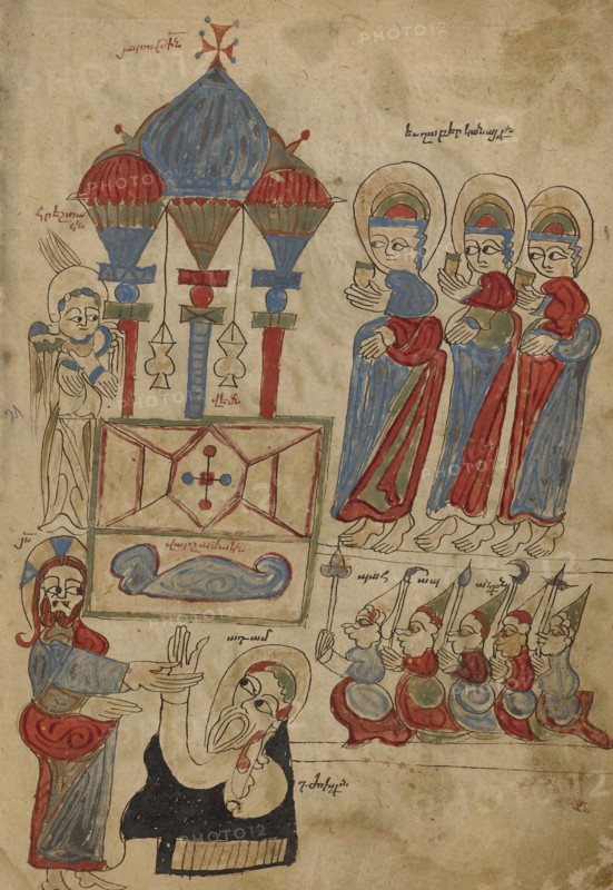 The Women at the Tomb; The Descent into Limbo; Lake Van, Turkey; 1386; Black ink and watercolors on paper