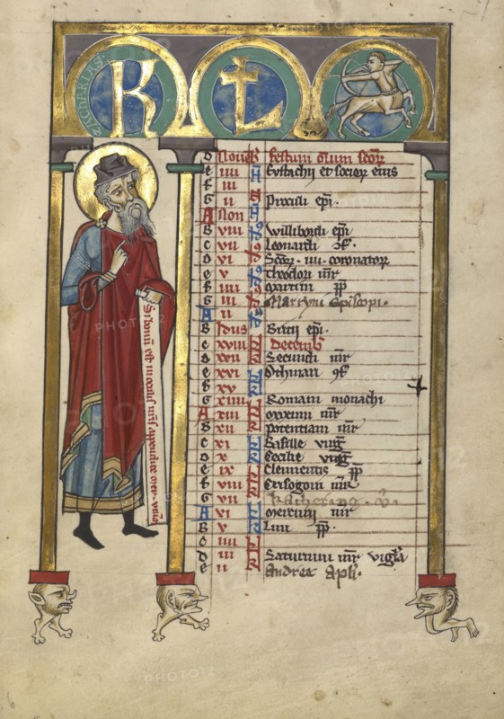 Zechariah; Würzburg, Germany; about 1240 - 1250; Tempera colors, gold leaf, and silver leaf on parchment; Leaf: 22.7 x 15.7 cm