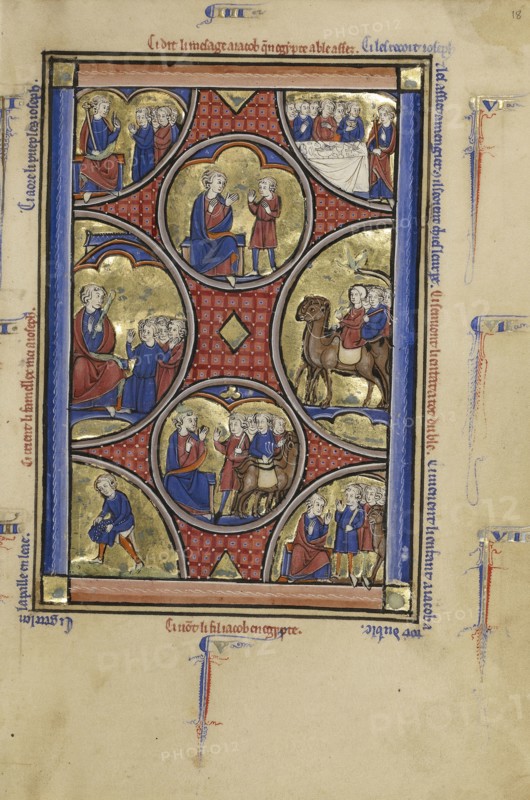 Scenes from the Life of Joseph; Paris, France; about 1250 - 1260; Tempera colors, gold leaf, and ink on parchment; Leaf