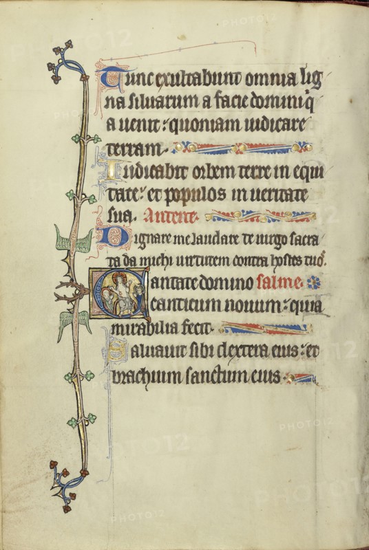 Initial C: Christ in Majesty between the Virgin Mary and Saint John the Evangelist; Northeastern France, France; about 1300